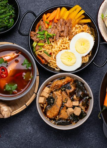 Asian food. Chinese, Japanese and Thai cuisine